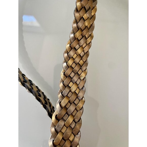 Nine West Gold and Silver Metallic Vintage Woven Purse, Shoulder Bag, Tote - Picture 10 of 10